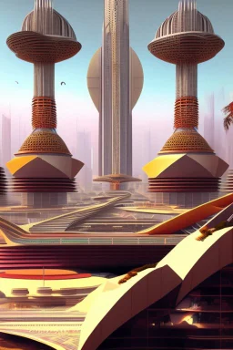 Modern futuristic New Delhi Capital Region in 2100