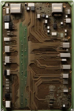 circuit board from above with many connections