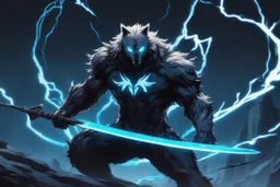 white bear in 8k solo leveling shadow artstyle, symbiote them, blue ice and thunder, neon effect, blue thunder, full body, apocalypse, intricate details, highly detailed, high details, detailed portrait, masterpiece,ultra detailed, ultra quality