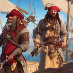 A pirate with long beard ray tracing 4k realistic