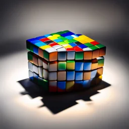 Rubik‘s Cube with shadow, light side