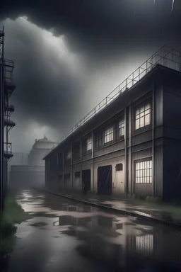 Factory in a storm