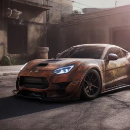 photo of a ultra realistic modified sport car skin on new wraps,cutaways,freshest,relaxing, eye-catching visuals, rims, sunny, springs, cinematic lighting, studio lighting, 4k, hyper realistic, focused, landscape, extreme details, unreal engine 5, cinematic