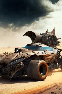 The combination of a super-advanced car and fighter mad max, super sport