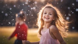 Magical Fantastic young happy child facing camera, Liquid Structure, Flying snowflakes, Splash, Portrait Photography, Fantasy Background, Intricate Patterns, Ultra Detailed, Luminous, Radiance, Joy, Exuberance, Fun, energy, excitement, Ultra Realism, Complex Details, Intricate Details, 16k, HDR, High Quality, Trending On Artstation, Sharp Focus, Studio Photo, Intricate Details, Highly Detailed