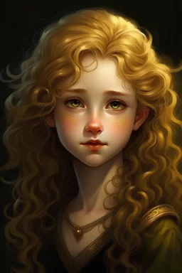 een kort en elfachtig meisje. Haar haar is diepzwart, kort geknipt en staat alle kanten op. Ze heeft goudkleurige ogen en is heel bleek.