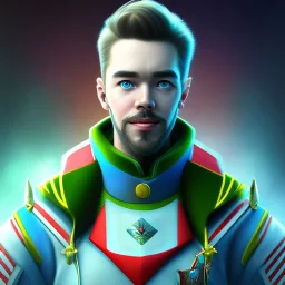 Jackseptickeye soldier, blue sparks flying out, sun beaming, cheese inspired