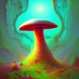 A psychedelic portrait of a psylocibin mushroom, vibrant color scheme, highly detailed, in the style of romanticism, cinematic, artstation, Moebius, Greg rutkowski