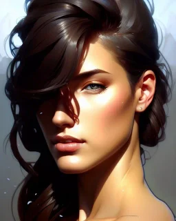 full-scale head and shoulders portrait, 8k resolution concept art portrait by Greg Rutkowski, Artgerm, WLOP, Alphonse Mucha dynamic lighting hyperdetailed intricately detailed Splash art trending on Artstation triadic colors Unreal Engine 5 volumetric lighting Splash art fantasy