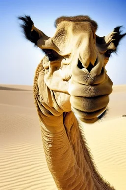 camel with deformed human face