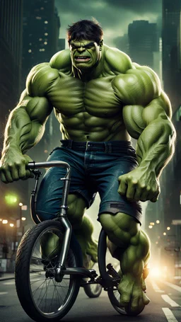 Hulk riding bicycle 9K image HD