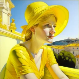 Neoclassicism woman realistic yellow cote d'azur