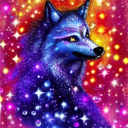 A magical sparkle wolf