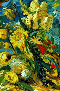 flower style vincent van gogh