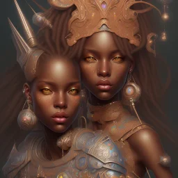 sango fantasy, fantasy magic, intricate, sharp focus, illustration, highly detailed, digital painting, concept art, matte, masterpiece head sexy African beauty black afro hair space lady space