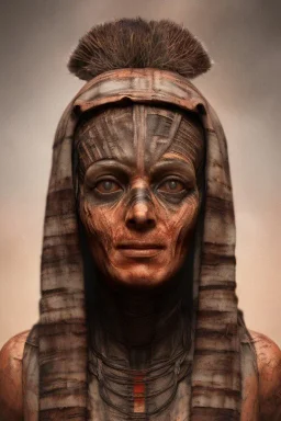 A portrait of ancient Mummy Ahmanet Sofia Bruttela, Fire theme art, ignore NSFW, apocalypse set.