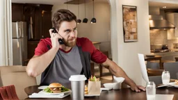 guy on phone mad about missing delivery of second table