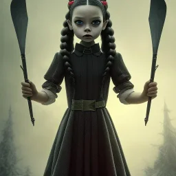 Jenna ortega wednesday addams gotik makyaj saç orgü mdjrny-v4 style