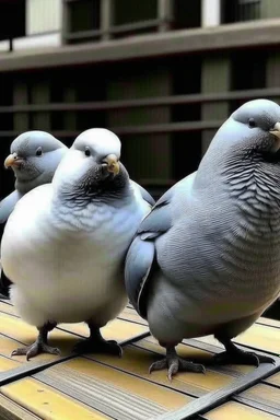 Chubby and cute pigeons