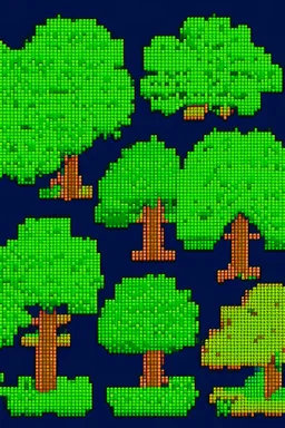 Top-Down Trees Pixel Art