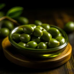 Heart-shaped green olives