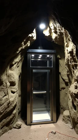 An elevator inside a cave of mine