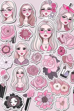 aesthetic girly stickers template