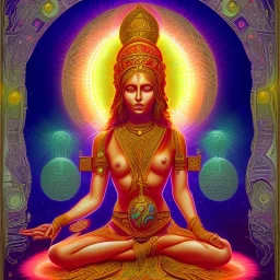 A tantrika activating her sacral chakra