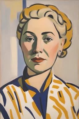 Portrait of a middleaged blonde female liberal politician by Matisse
