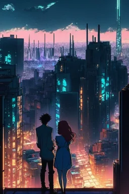 Cyberpunk City skyline