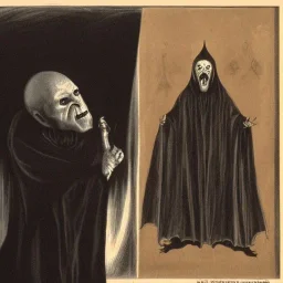  Nosferatu vampire with a tentacle beard as a Russian Orthodox