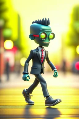 60s cute punk chat robot with suit and tie and rollerskates,in skating park, its such a perfect day, motion blur, smoke, 8k, downlight, soft light, depth of field, photorealism, trending on art station, some detail