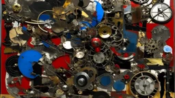 metallic collage, Jean Tinguely style