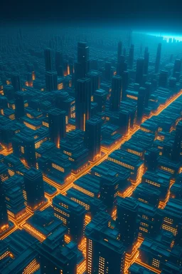 Futuristic city aerial view minimalist style hyper-detailed 8k digital art