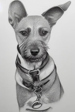 Detailed pencil drawing of a cheeky terrier dog