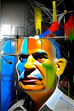 in abstract art Basquiat, Picasso, colorful acrylic colors representing, with expressive character--ar 16:9 --no text letter font. –c 40, Buffet and Picasso style,