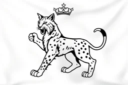a lynx in a royal lion position like on flags or crests, vector