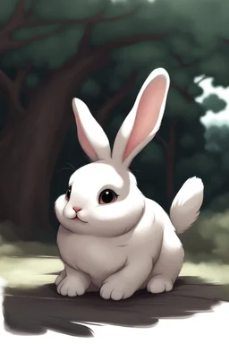 Cute chubby bunny floppy ears adventurer dnd art realism