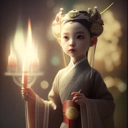 a cute litte rat wearing Hanfu, holding one large candle, BK complex detail, cinema, reality, detail, octane rendering, stoic cinematic 4k epic detailed photograph shot on kodak detailed bokeh cinematic hbo dark moody 8k, 85mm f/16 by leica