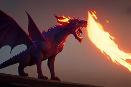 dragon spitting fire