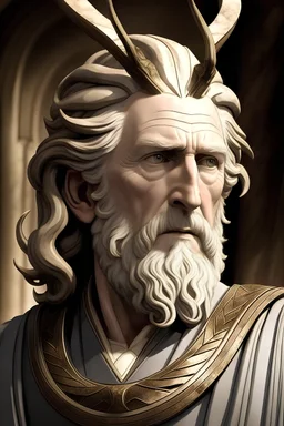 Create the following image in Greek God style art keep the face features similar