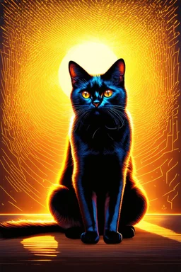 black cat energy; Neo-surrealism; Optical Art; golden hour; controversial; supremely detailed; stupendous