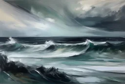 Abstract painting of a seascape