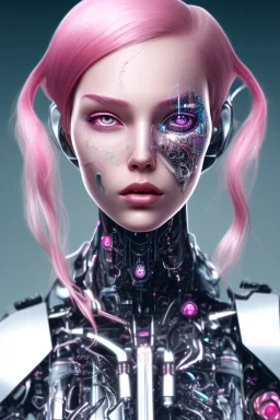 cyborg, pink hair,seven