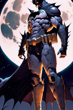 a cyber samurai batman standing in front of a full moon, masayoshi suto and artgerm, artgerm and genzoman, batman mecha, as seen on artgerm, batman beyond, featured on artgerm, artgerm comic, artgerm greg rutkowski _ greg, style of artgerm, artgerm and ben lo and mucha