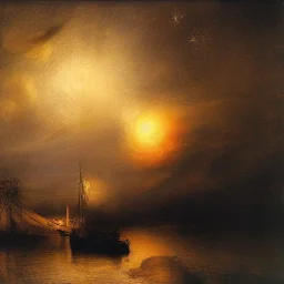 Rembrandt, stars, planets, ships