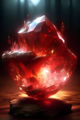 Semi-realistic image of a clear crystal vein that absorbs magical effects around it and stores it within. Magic dwells inside it, casting an ethereal glow with sparks of electricity arcing across it. Highly volatile and dangerous. Fire is being drawn into it, changing the hue into a red blaze