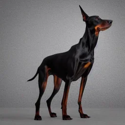 anthropomorphic doberman in standing pose photography