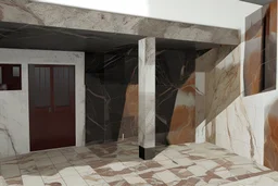 wall in marble with 3d painel