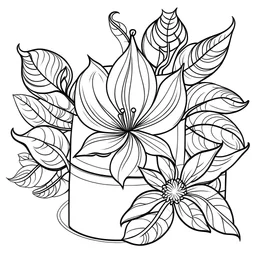 outline art for square Heart Candle Plumeria Ikebana style coloring page for kids, classic manga style, anime style, realistic modern cartoon style, white background, sketch style, only use outline, clean line art, no shadows, clear and well outlined